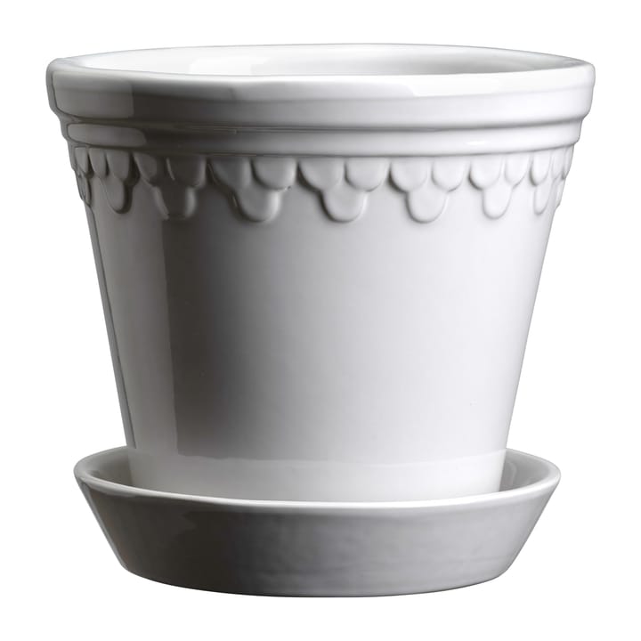 Copenhagen flower pot glazed Ø10 cm - Mineral white - Bergs Potter