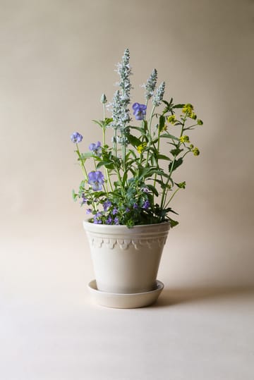 Copenhagen flower pot glazed Ø10 cm - Sand stone - Bergs Potter