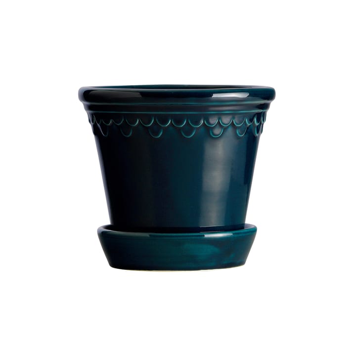 Copenhagen flower pot glazed Ø12 cm - blue - Bergs Potter