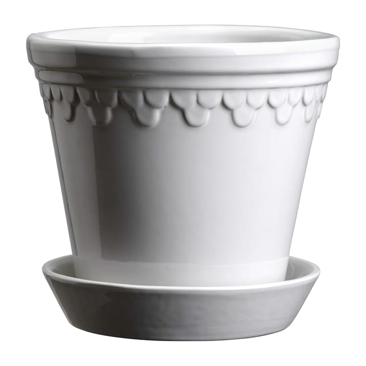 Copenhagen flower pot glazed Ø12 cm - Mineral white - Bergs Potter