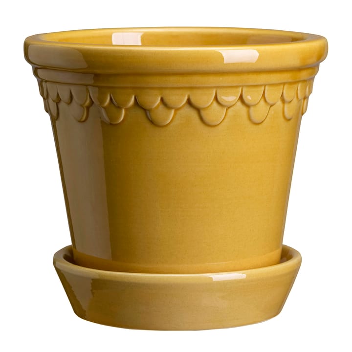 Copenhagen flower pot glazed Ø14 cm - yellow - Bergs Potter