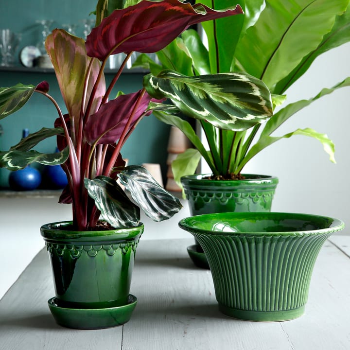 Copenhagen flower pot glazed Ø16 cm - Green - Bergs Potter