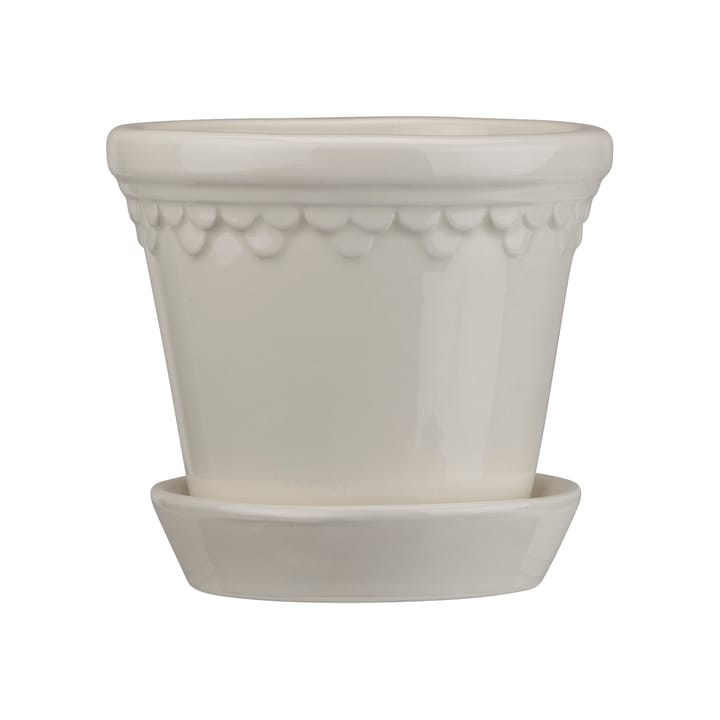Copenhagen flower pot glazed Ø16 cm - White - Bergs Potter