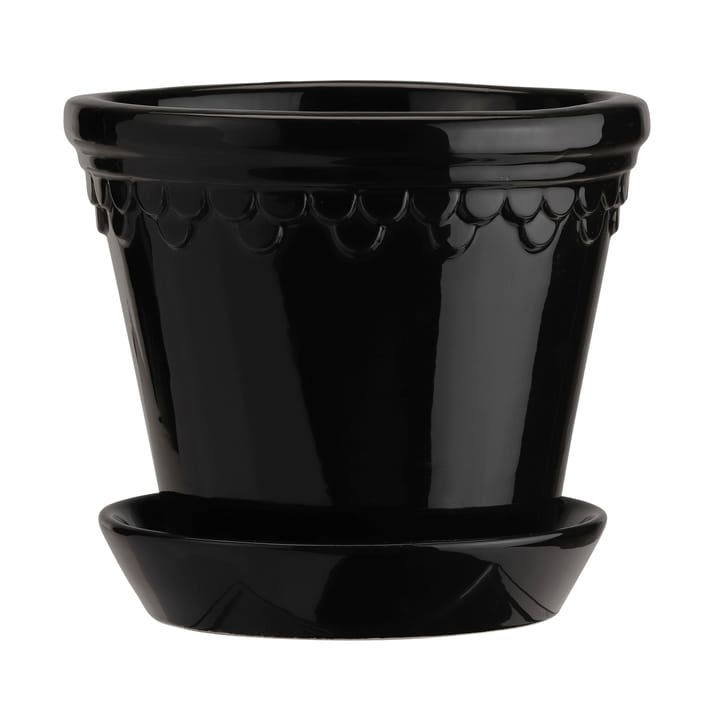 Copenhagen flower pot glazed Ø18 cm - Black - Bergs Potter
