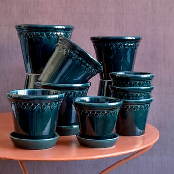 Copenhagen flower pot glazed Ø18 cm - Blue - Bergs Potter