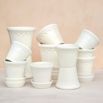 Copenhagen flower pot glazed Ø18 cm - White - Bergs Potter