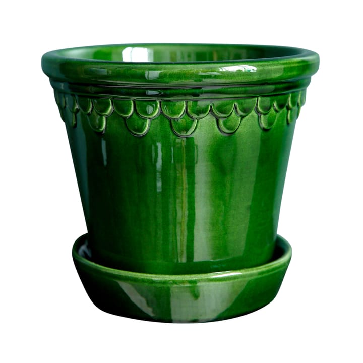 Copenhagen flower pot glazed Ø21 cm - green - Bergs Potter