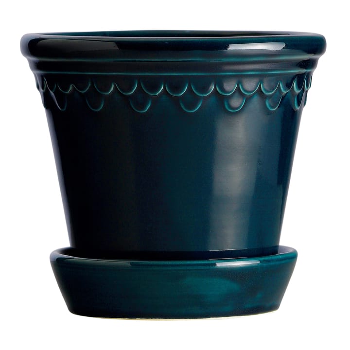 Copenhagen flower pot glazed Ø25 cm - blue - Bergs Potter
