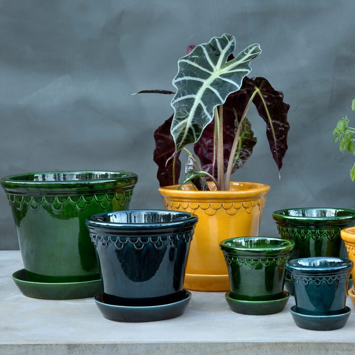 Copenhagen flower pot glazed Ø25 cm, green Bergs Potter