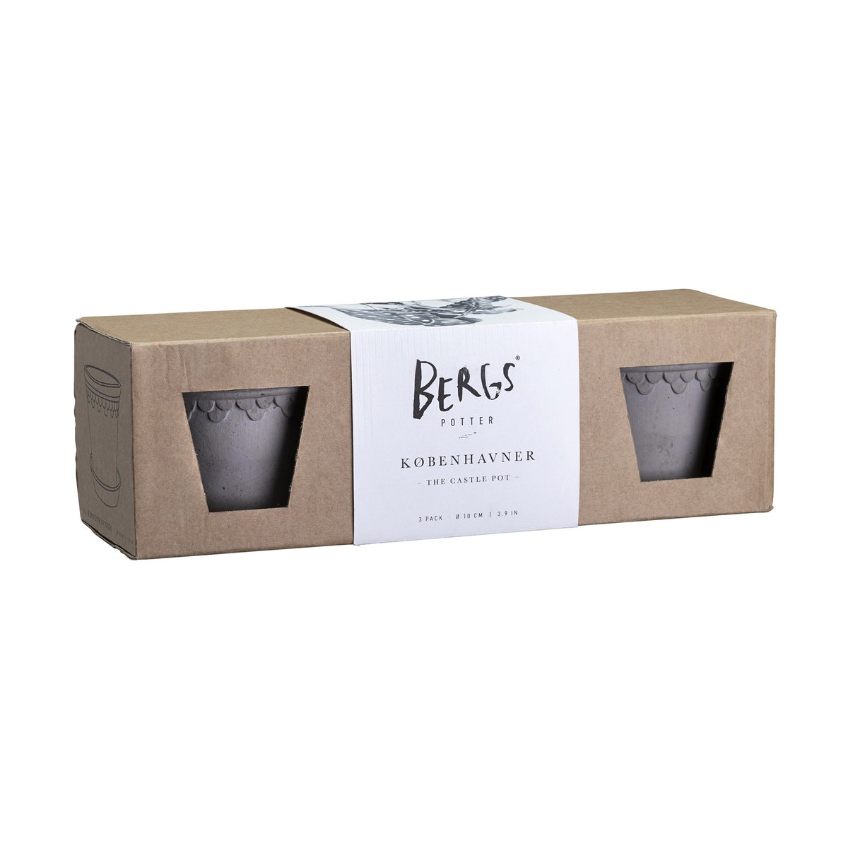 Bergs Potter Copenhagen pot Ø10 cm 3-pack Grey