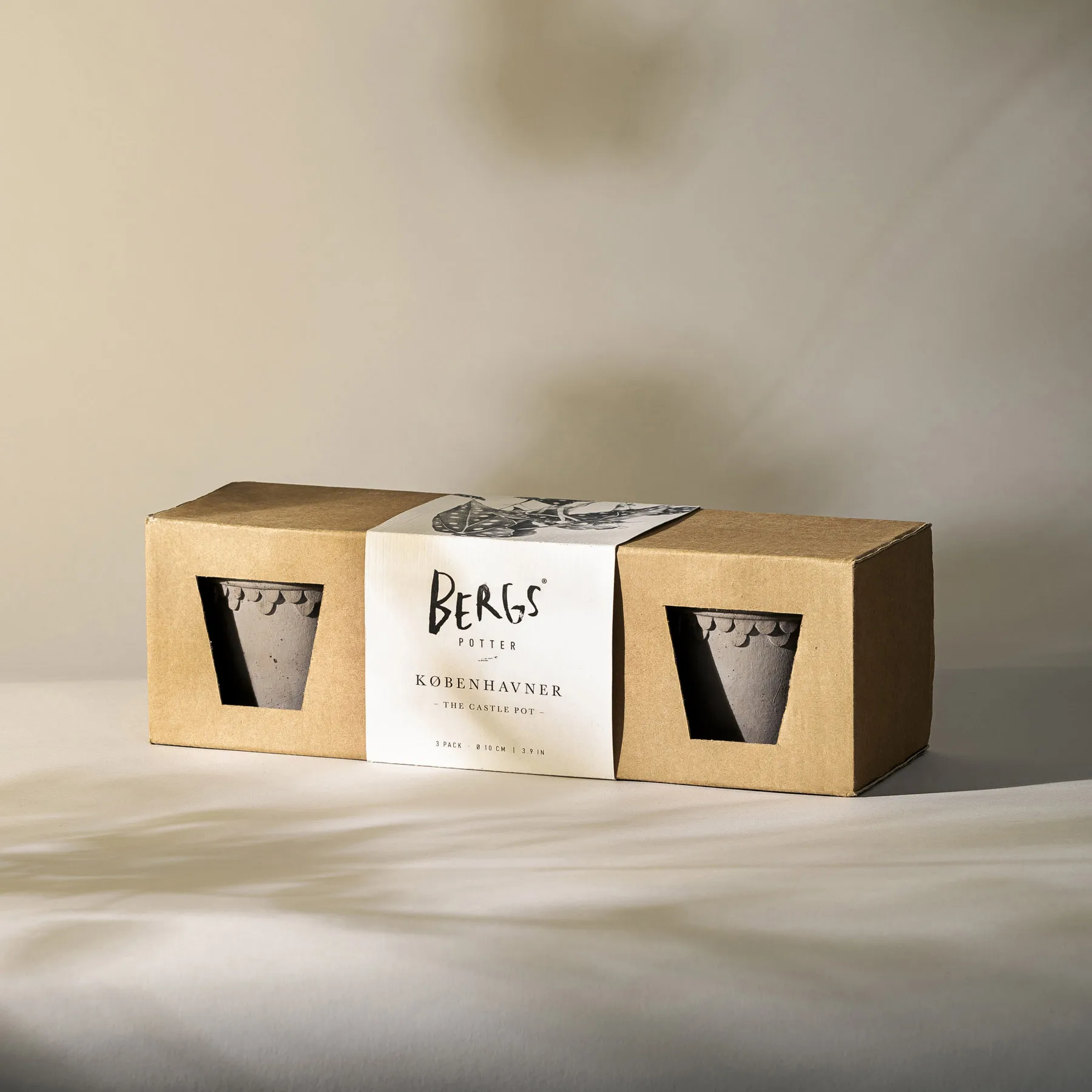 Copenhagen pot Ø10 cm 3-pack, Grey Bergs Potter