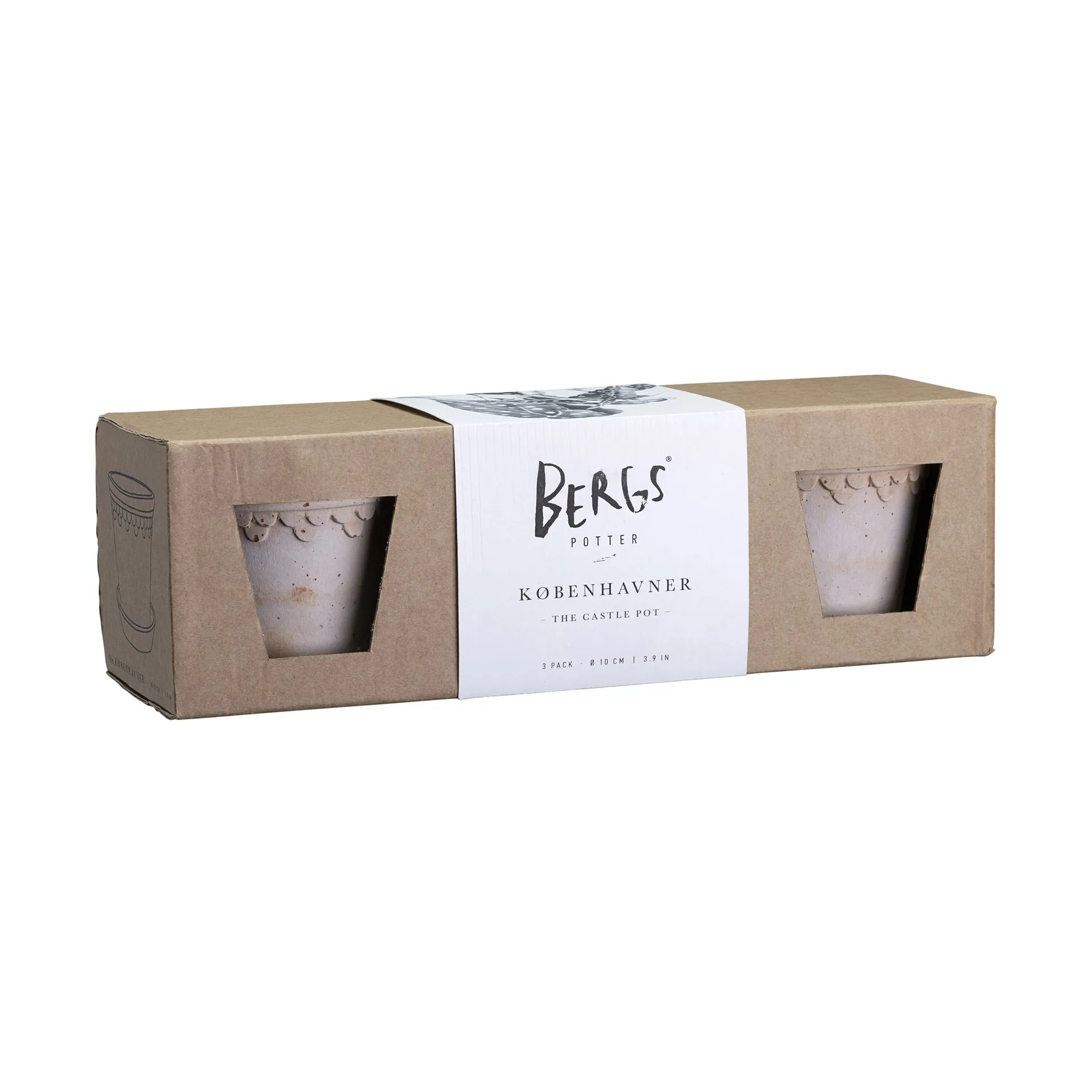 Copenhagen pot Ø10 cm 3-pack, Pink Bergs Potter