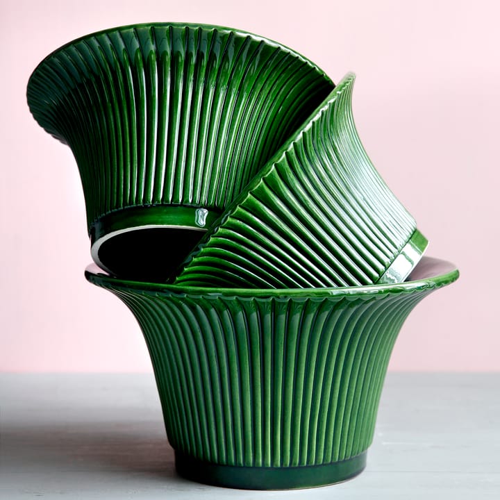 Daisy flower pot glazed Ø25 cm - Green - Bergs Potter