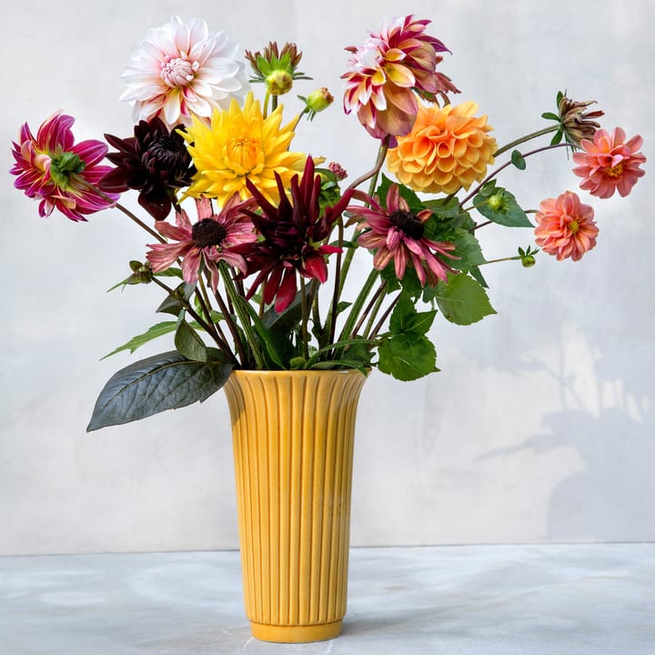 Daisy vase glazed Ø12 cm - yellow - Bergs Potter