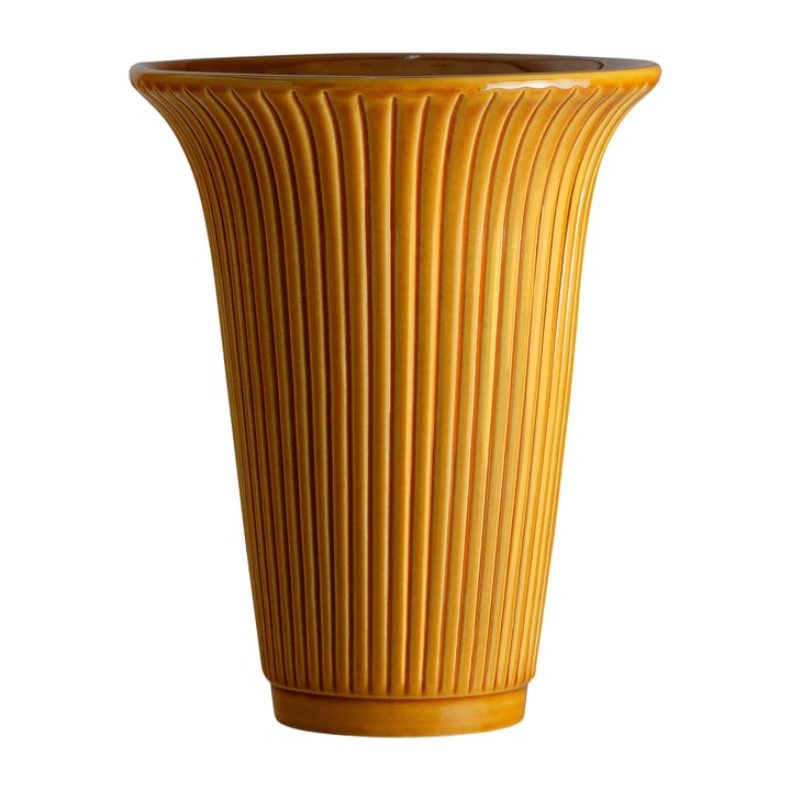 Daisy vase glazed Ø12 cm - yellow - Bergs Potter