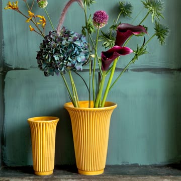 Daisy vase glazed Ø20 cm - yellow - Bergs Potter