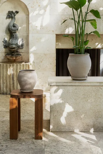 Delphi pot with saucer, 2 pieces - Grey, Ø20 cm - Bergs Potter