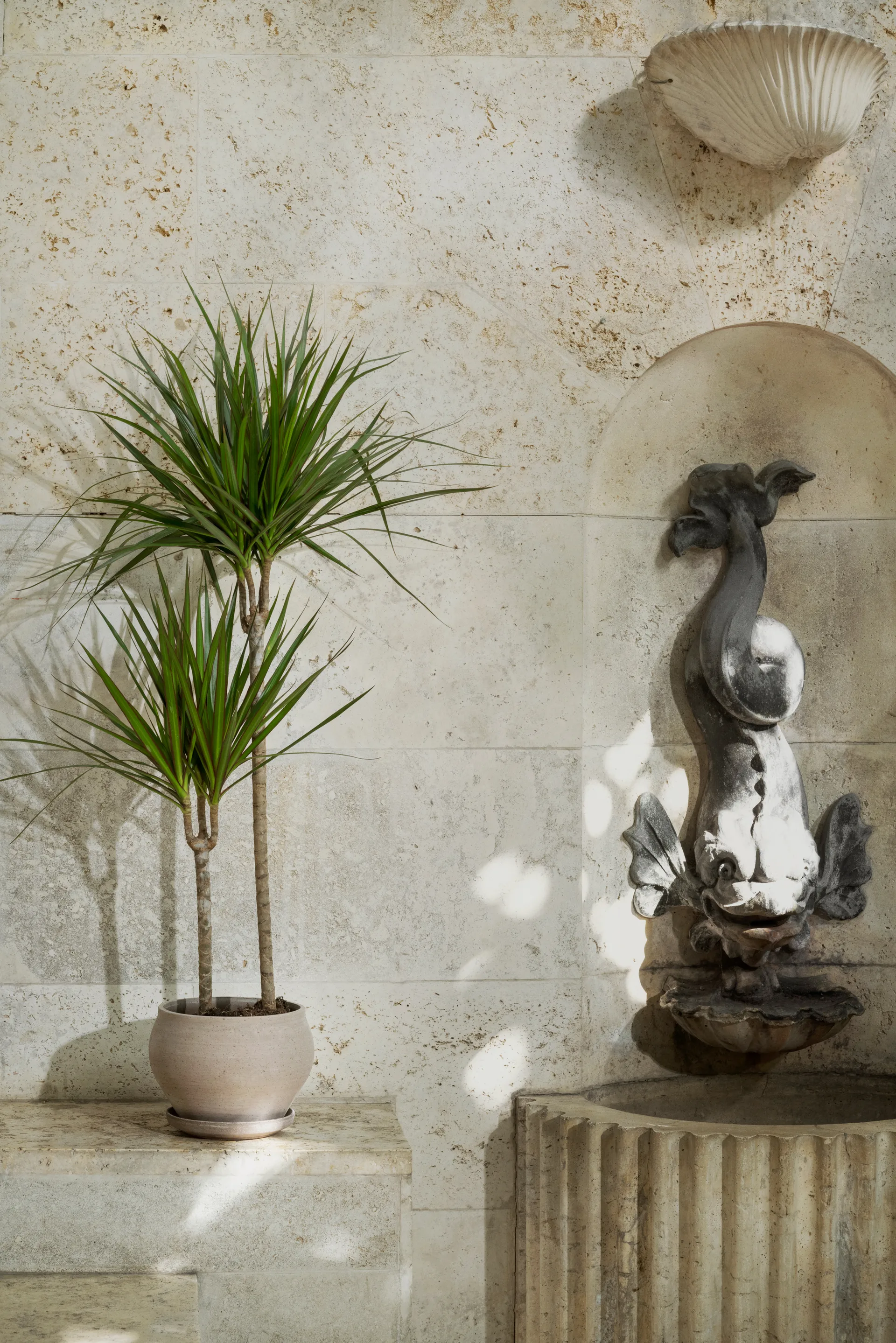 Delphi pot with saucer, 2 pieces, Grey, Ø24 cm, low Bergs Potter