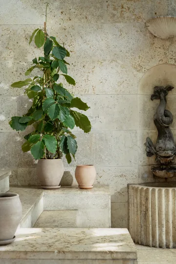 Delphi pot with saucer, 2 pieces - Grey, Ø26 cm - Bergs Potter