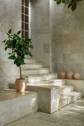 Delphi pot with saucer, 2 pieces - Pink, Ø22 cm, tall - Bergs Potter