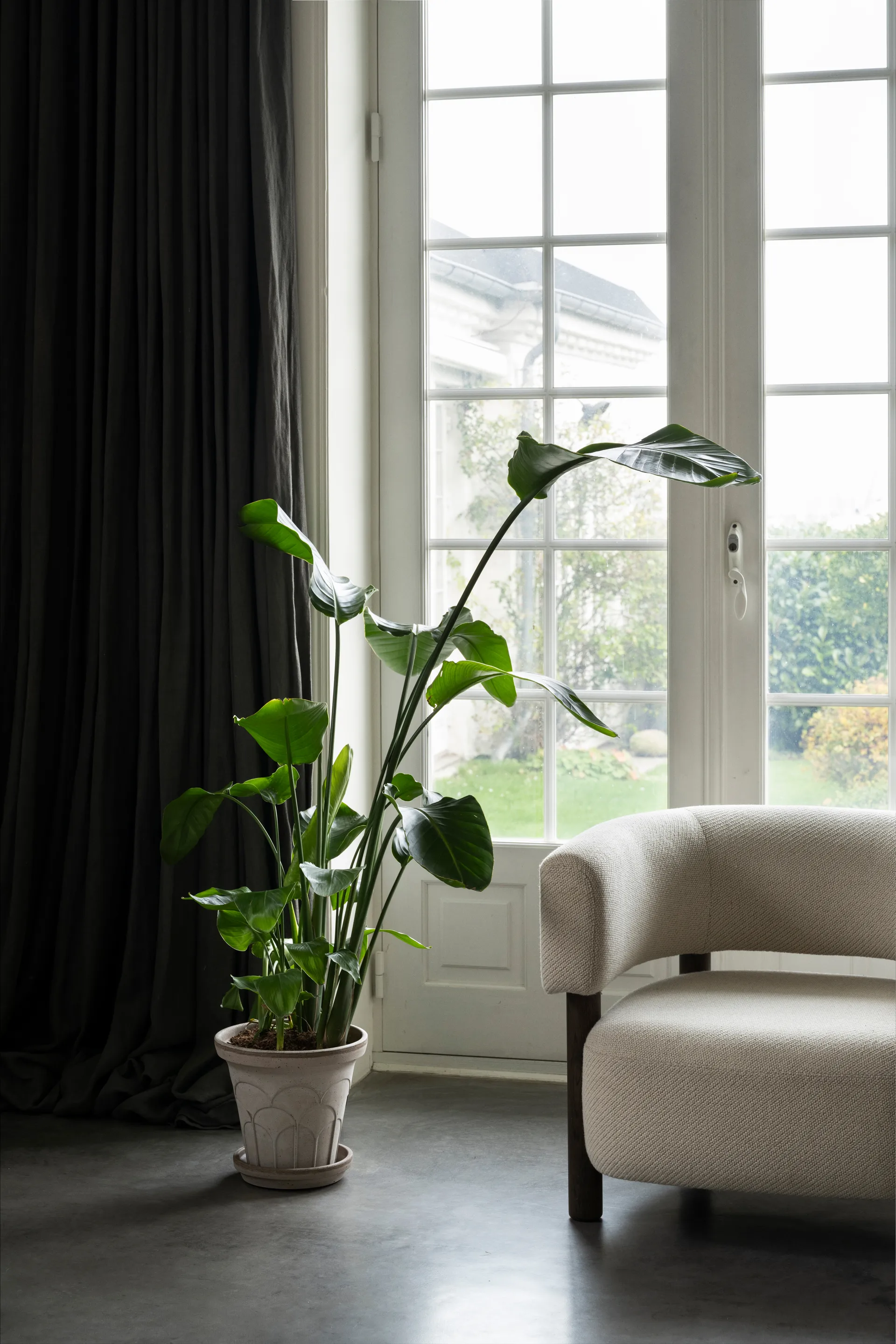 Fleur pot with saucer, 2 pieces, Grey, Ø25 cm Bergs Potter