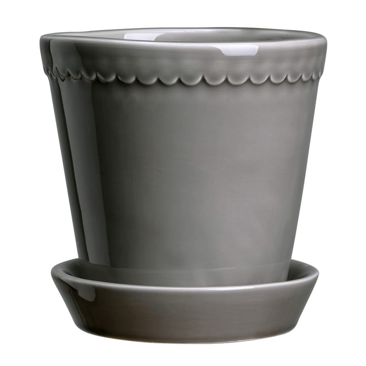 Helena flower pot glazed Ø12 cm - pearl grey - Bergs Potter