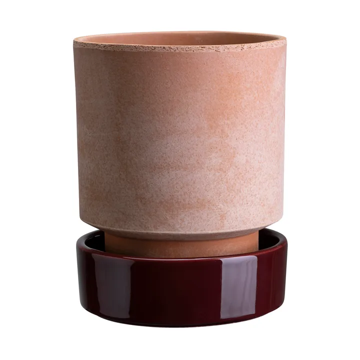 Hoff plant pot - Ø18 cm, Raw Rosa-Deep Burgundy (pink-red) - Bergs Potter