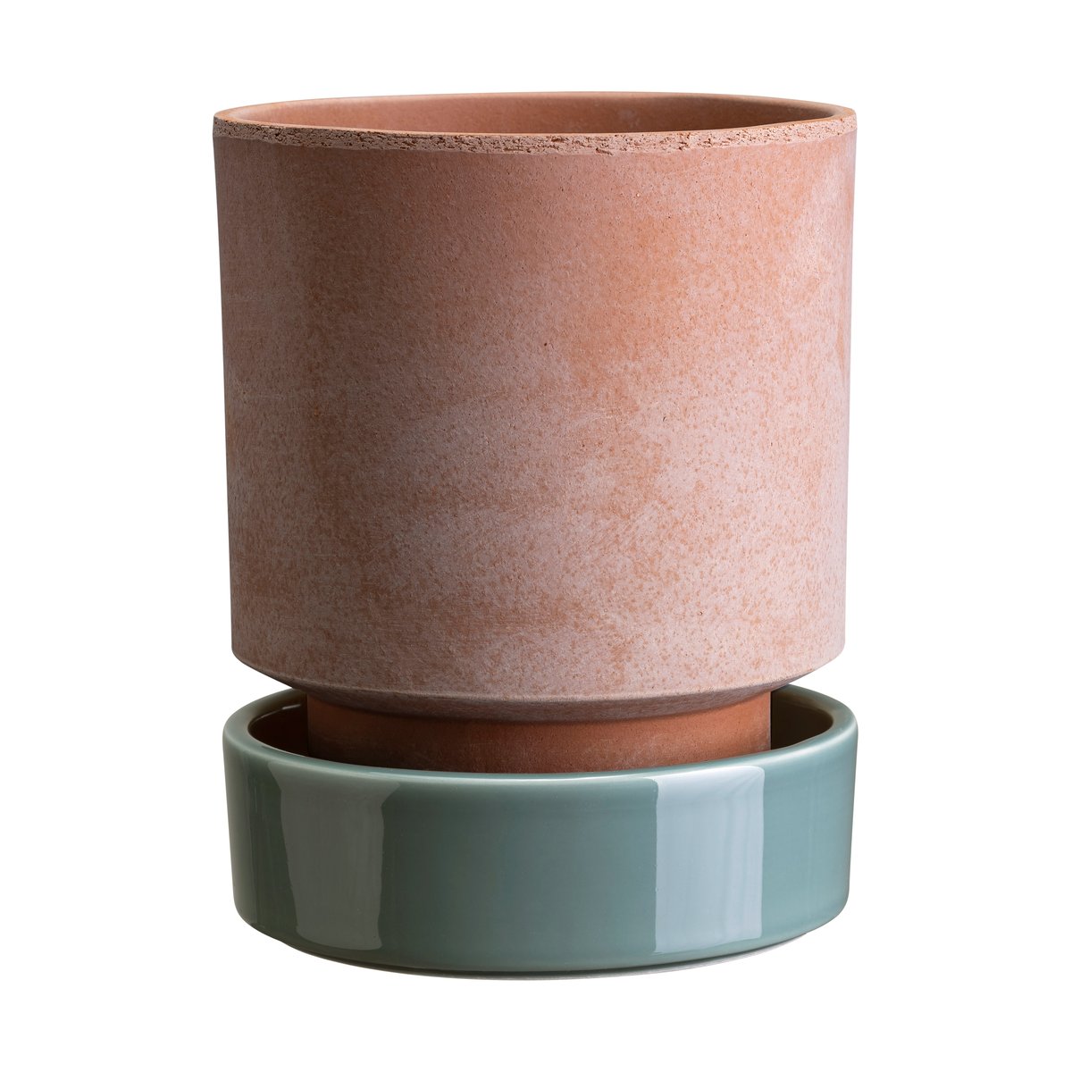Bergs Potter Hoff pot Ø14 cm, Raw Rosa-Misty Blue | Scandinavian Design | Flower pots | Pink