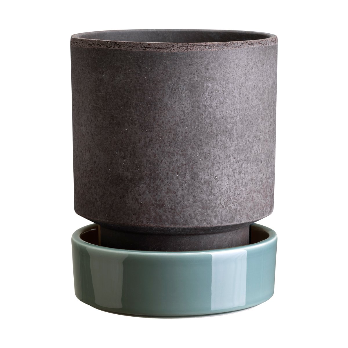 Bergs Potter Hoff pot Ø16 cm, Raw Grey-Misty Blue | Scandinavian Design | Flower pots | Grey