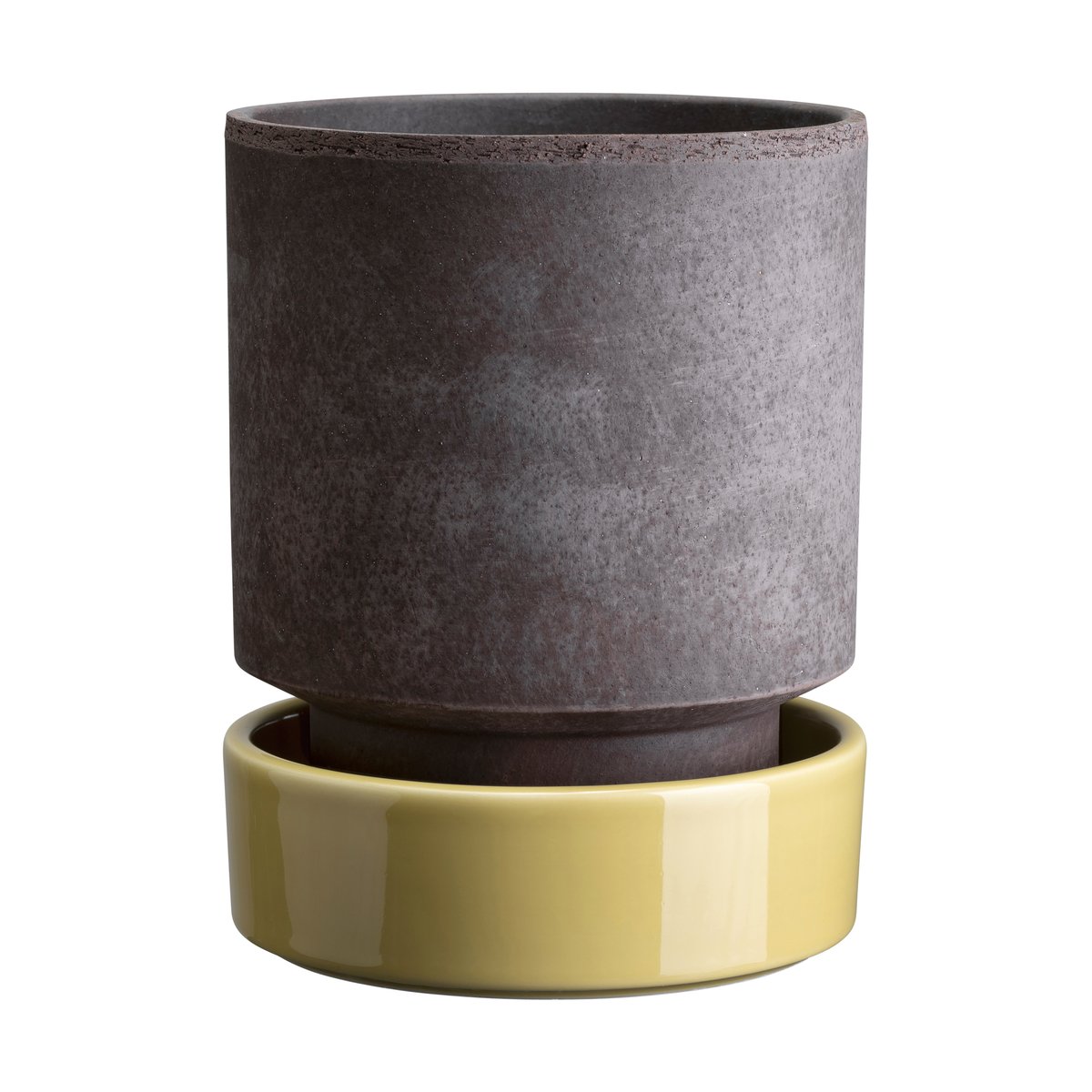 Bergs Potter Hoff pot o16 cm, Raw Grey-Pale Yellow | Scandinavian Design | Flower pots | Grey