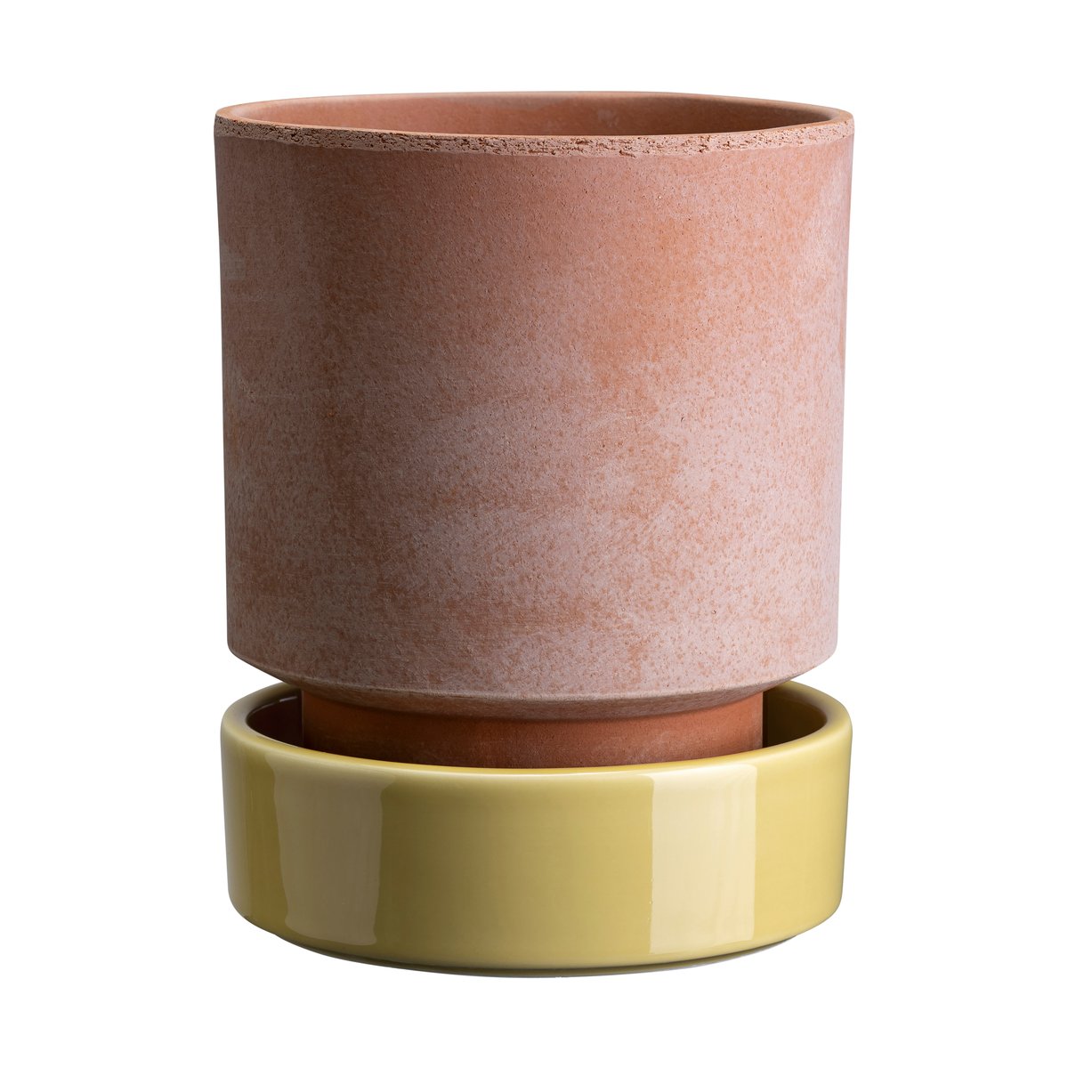 Bergs Potter Hoff pot o16 cm, Raw Rosa-Pale Yellow | Scandinavian Design | Flower pots | Pink