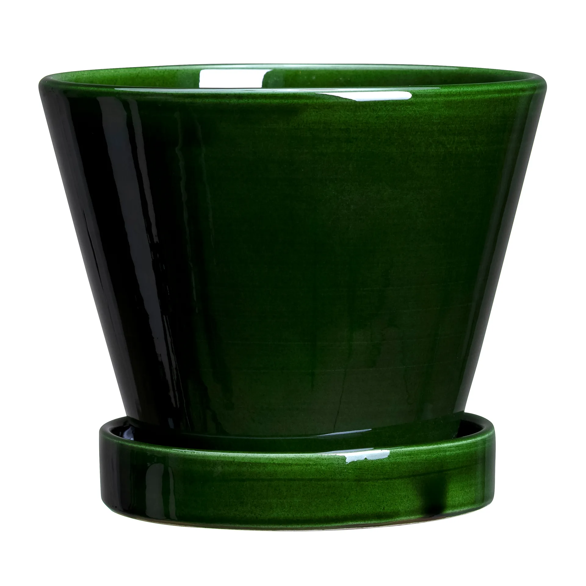 Julie flower pot glazed Ø11 cm, Green emerald Bergs Potter