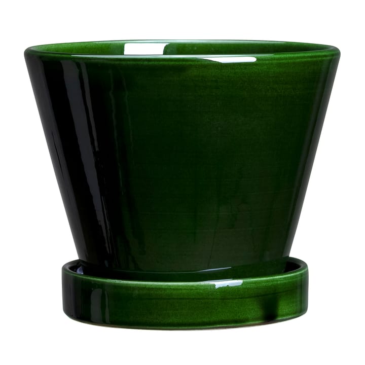 Julie flower pot glazed Ø11 cm - Green emerald - Bergs Potter