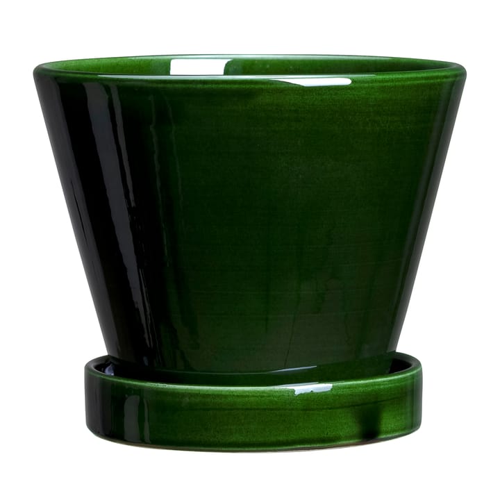 Julie flower pot glazed Ø13 cm - Green emerald - Bergs Potter