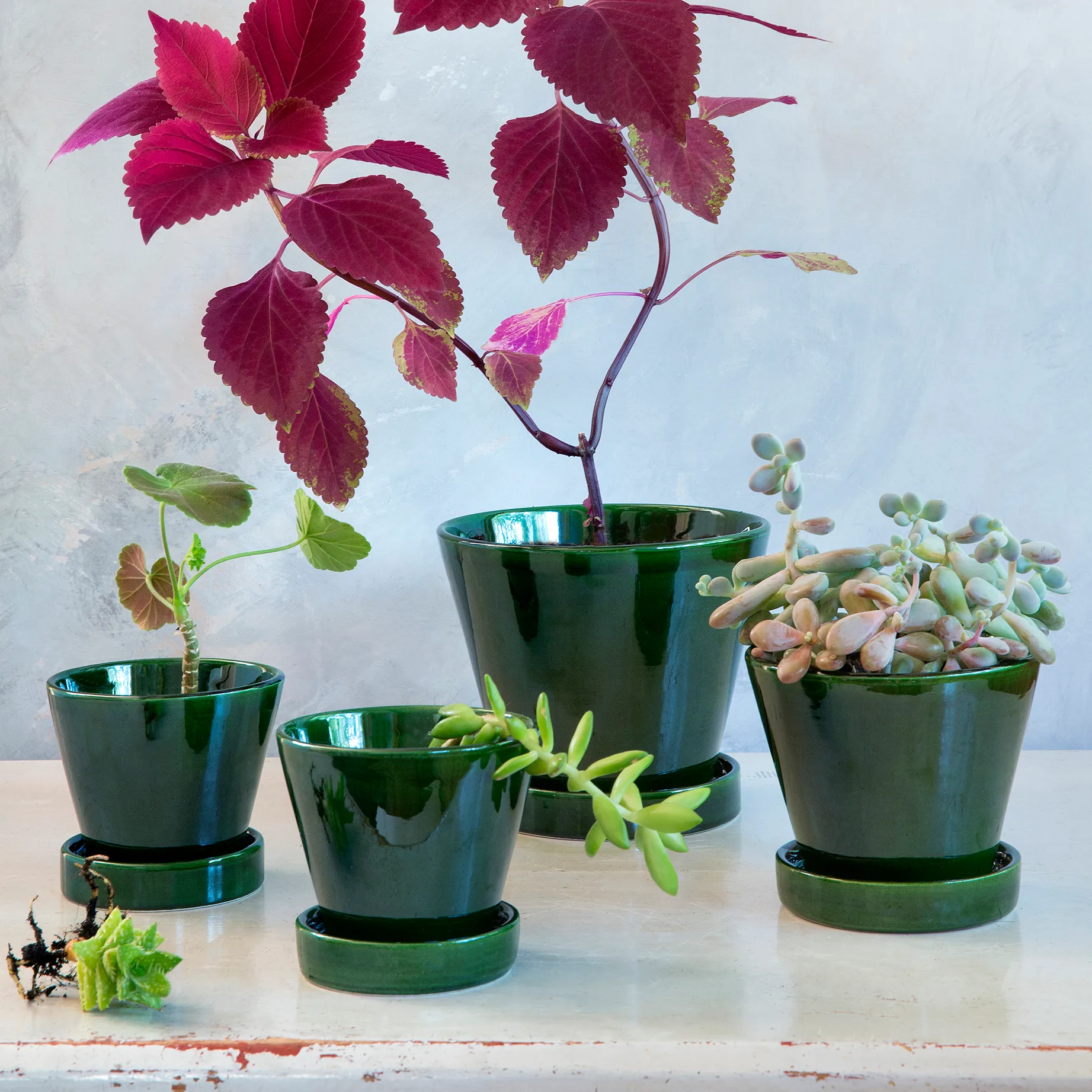 Julie flower pot glazed Ø15 cm, Green emerald Bergs Potter