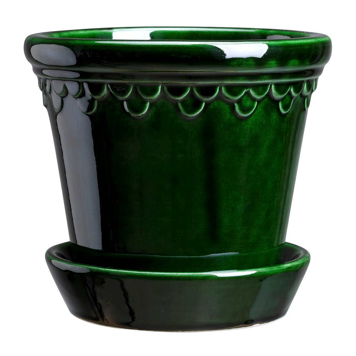Bergs Potter Kobenhavner flower pot glazed o10 cm Green