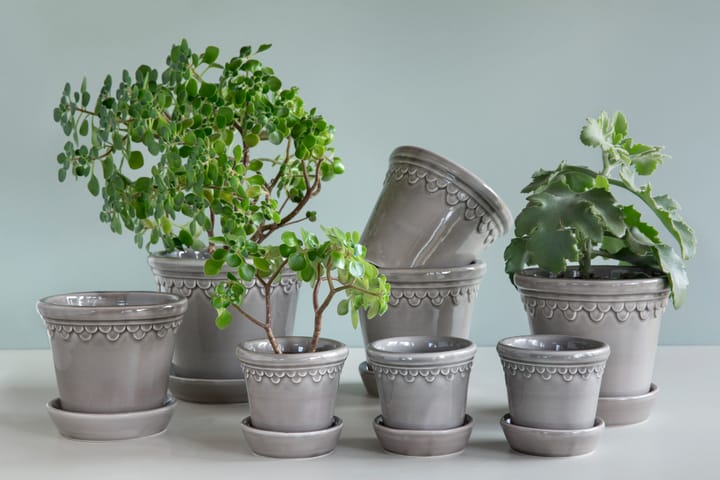 Københavner flower pot glazed Ø10 cm, Grey Bergs Potter