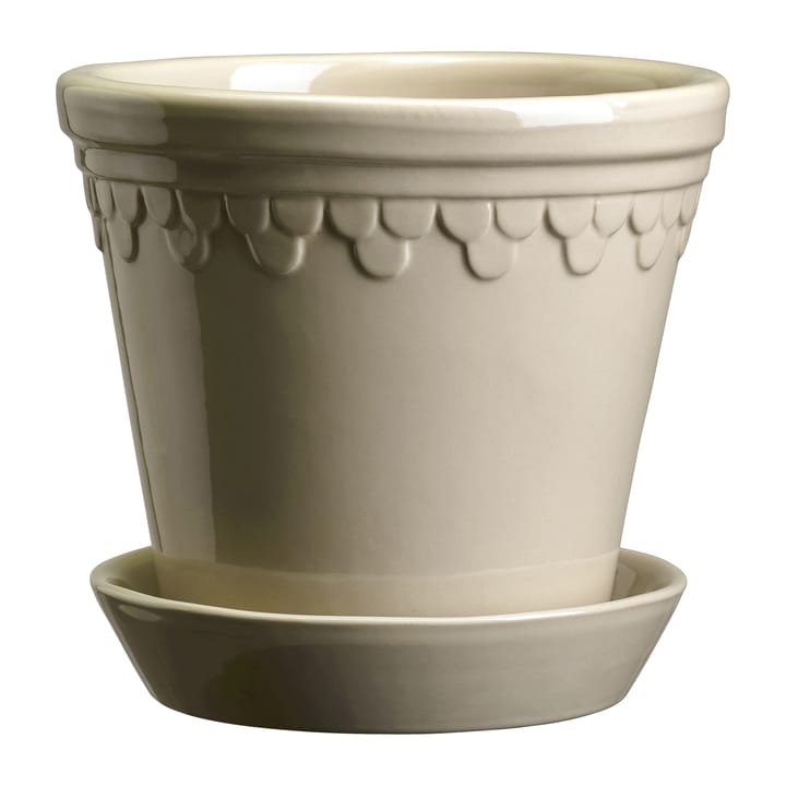 Københavner flower pot glazed Ø10 cm - Sand stone - Bergs Potter