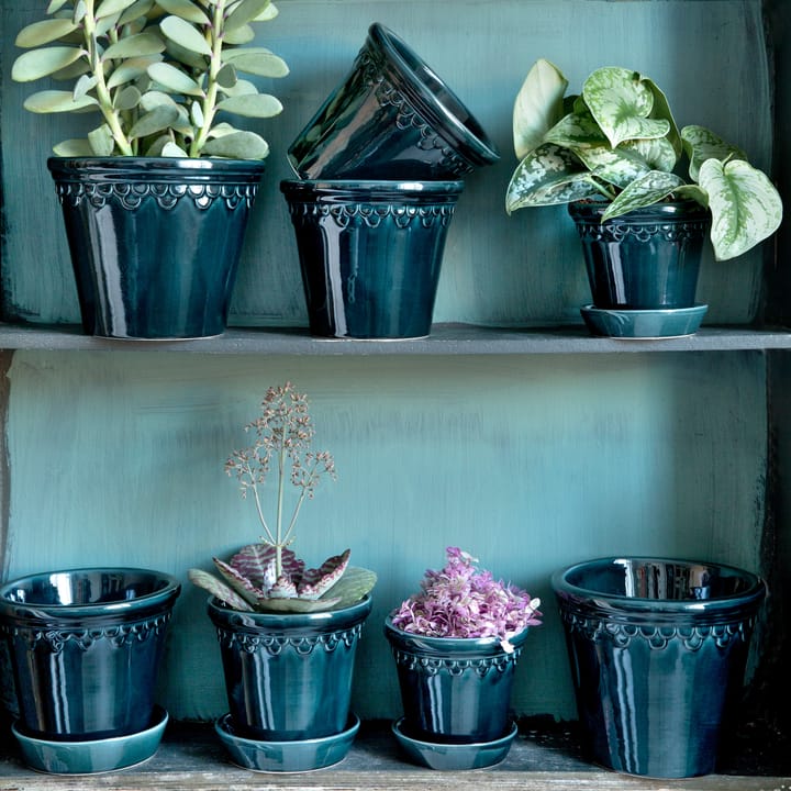 Københavner flower pot glazed Ø12 cm, blue Bergs Potter