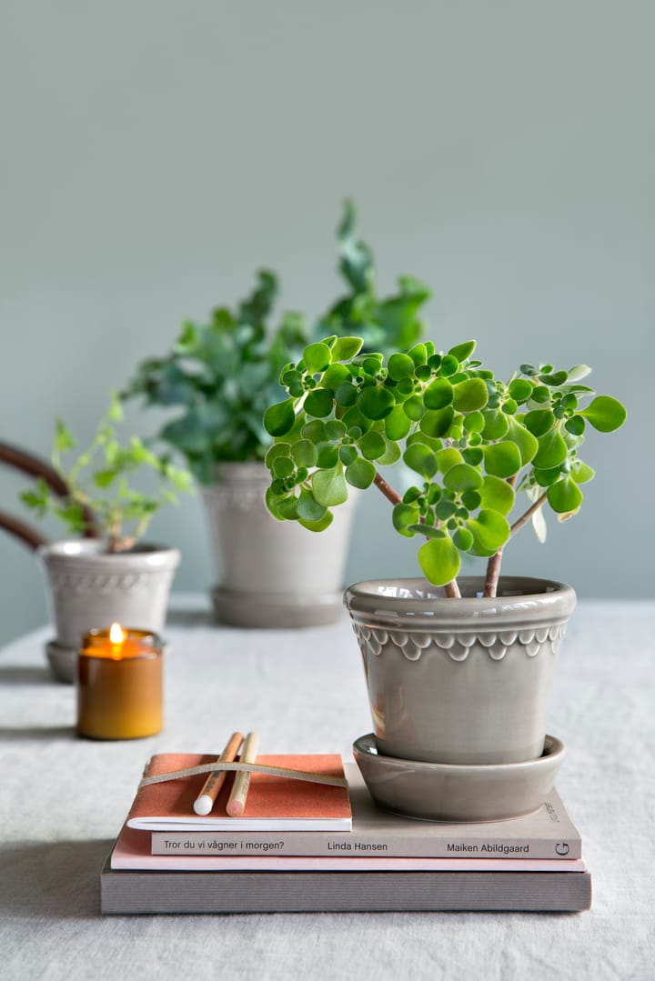 Københavner flower pot glazed Ø12 cm, Grey Bergs Potter