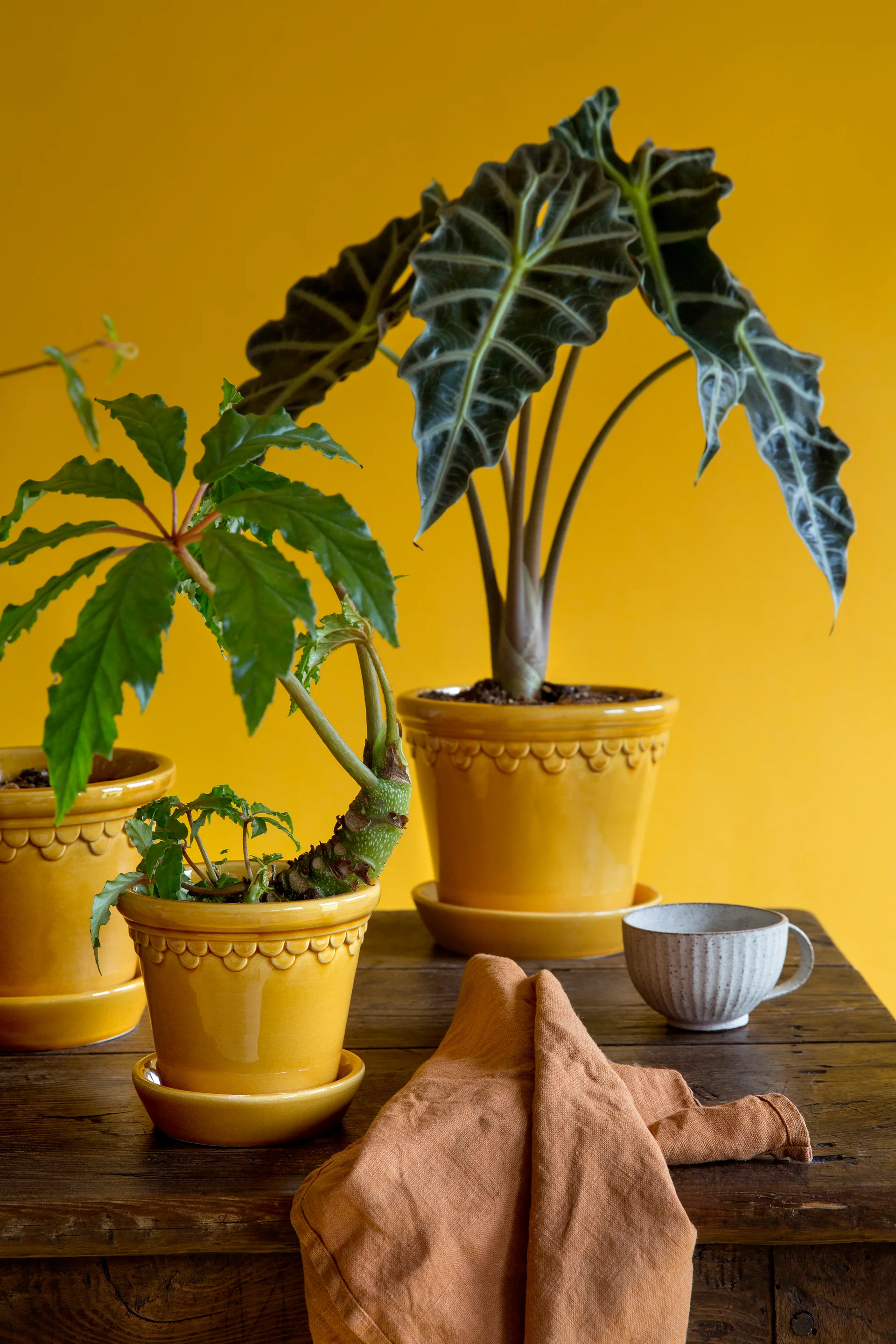 Københavner flower pot glazed Ø14 cm, yellow Bergs Potter