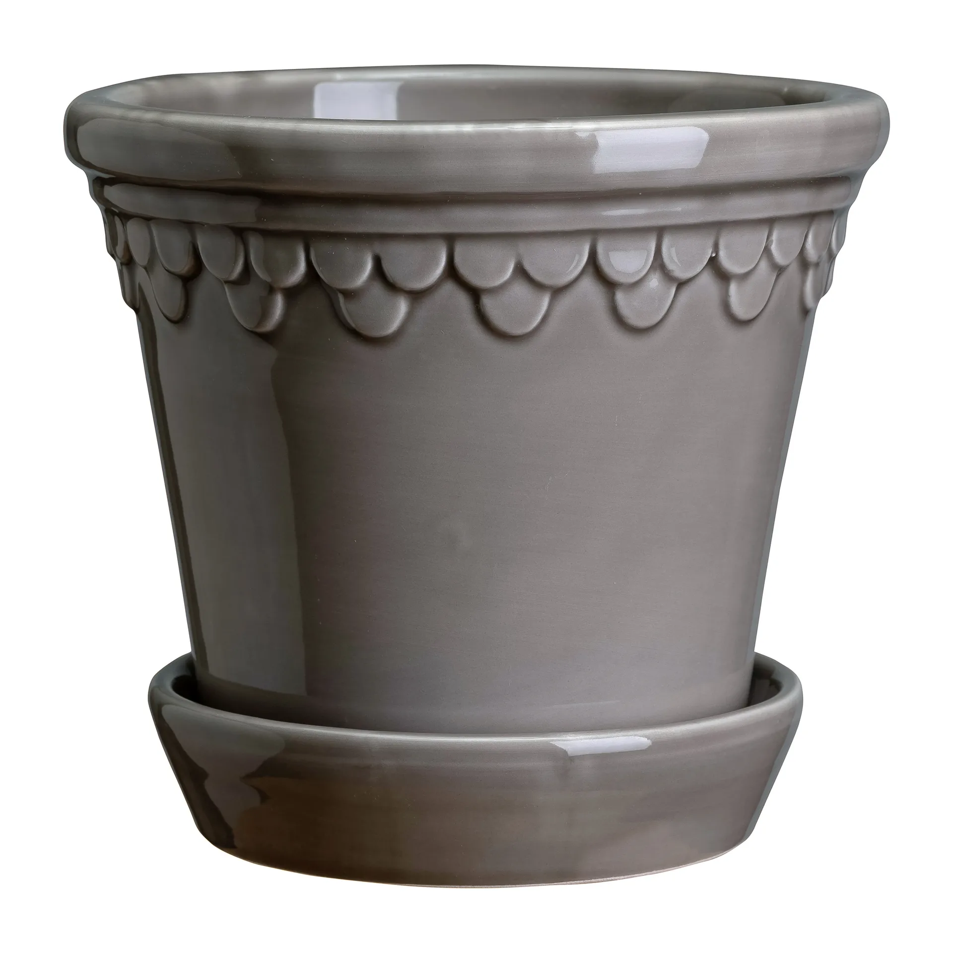 Københavner flower pot glazed Ø16 cm, Grey Bergs Potter