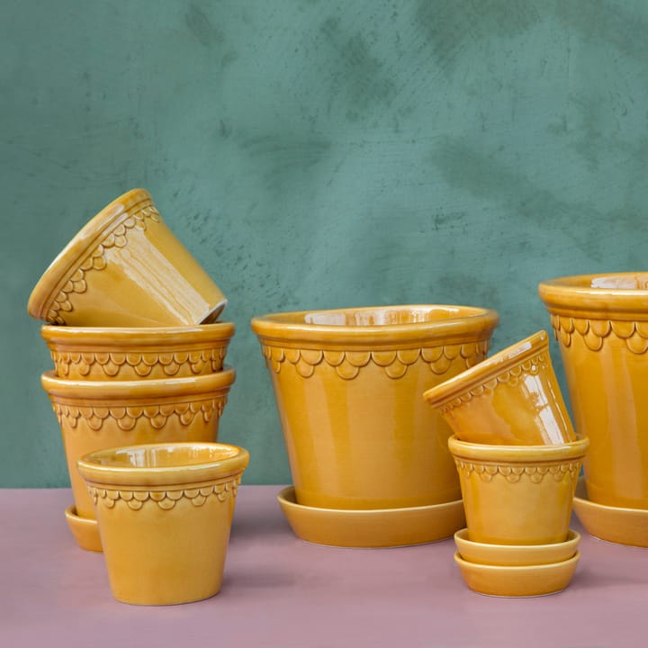 Københavner flower pot glazed Ø16 cm, Yellow Bergs Potter