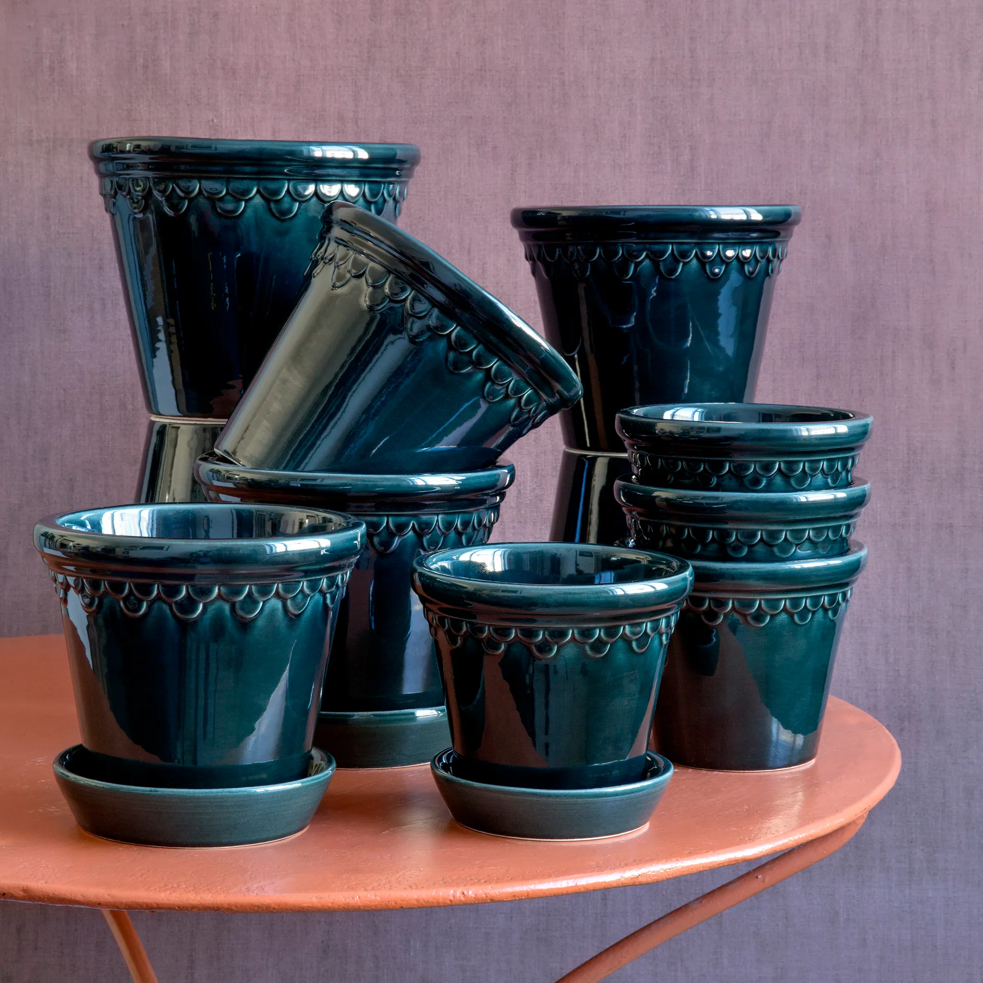 Københavner flower pot glazed Ø18 cm, Blue Bergs Potter