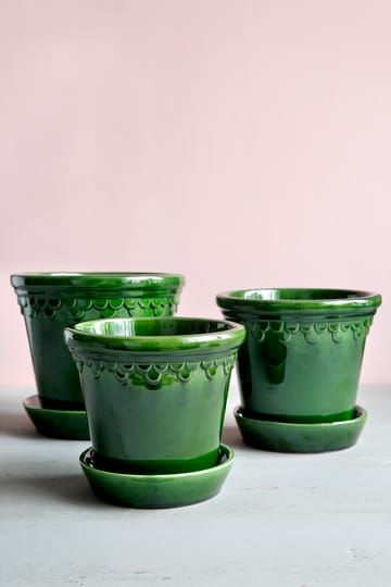 Københavner flower pot glazed Ø18 cm - Green - Bergs Potter