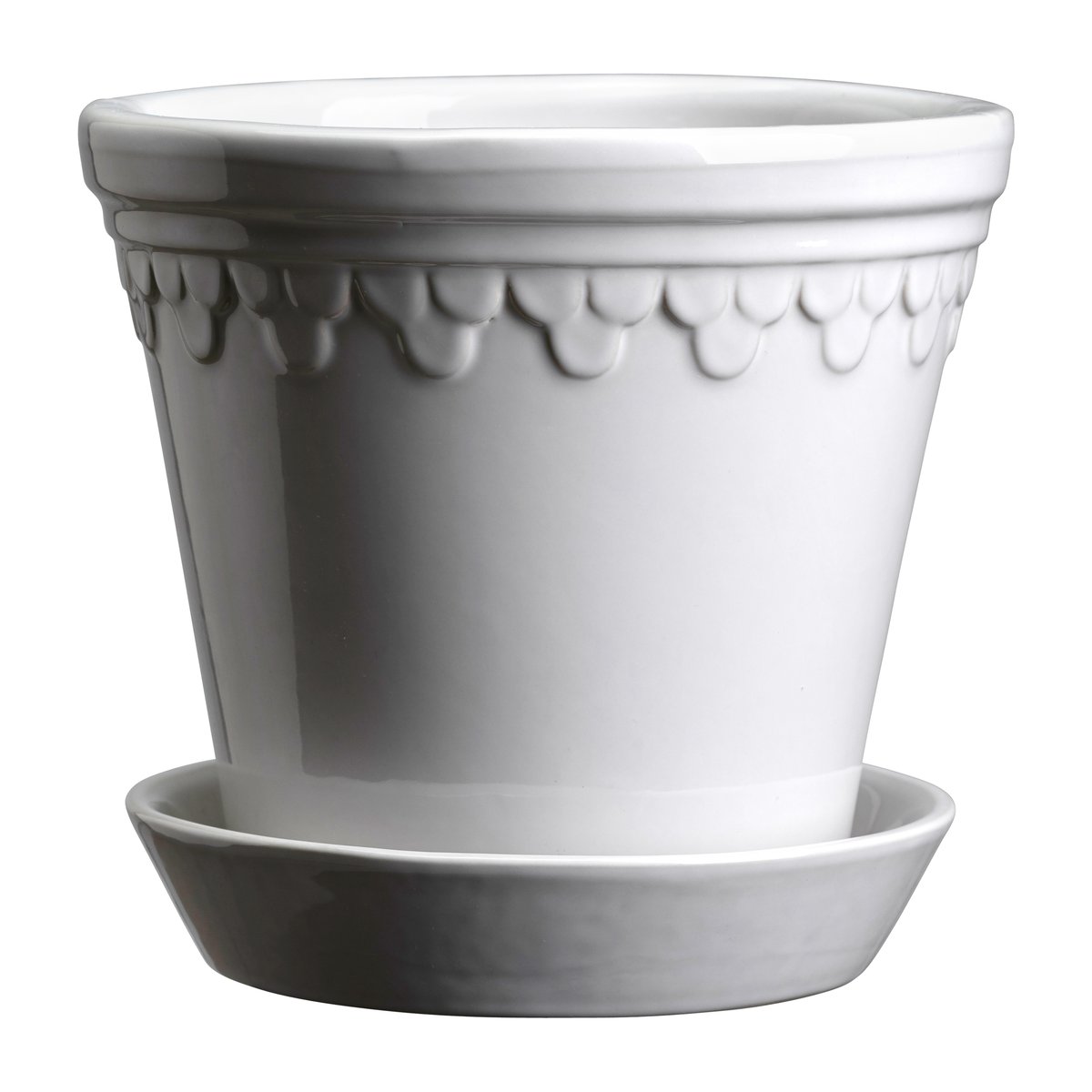 Bergs Potter Københavner flower pot glazed Ø18 cm Mineral White