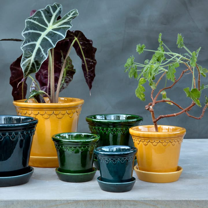 Københavner flower pot glazed Ø18 cm, Yellow Bergs Potter