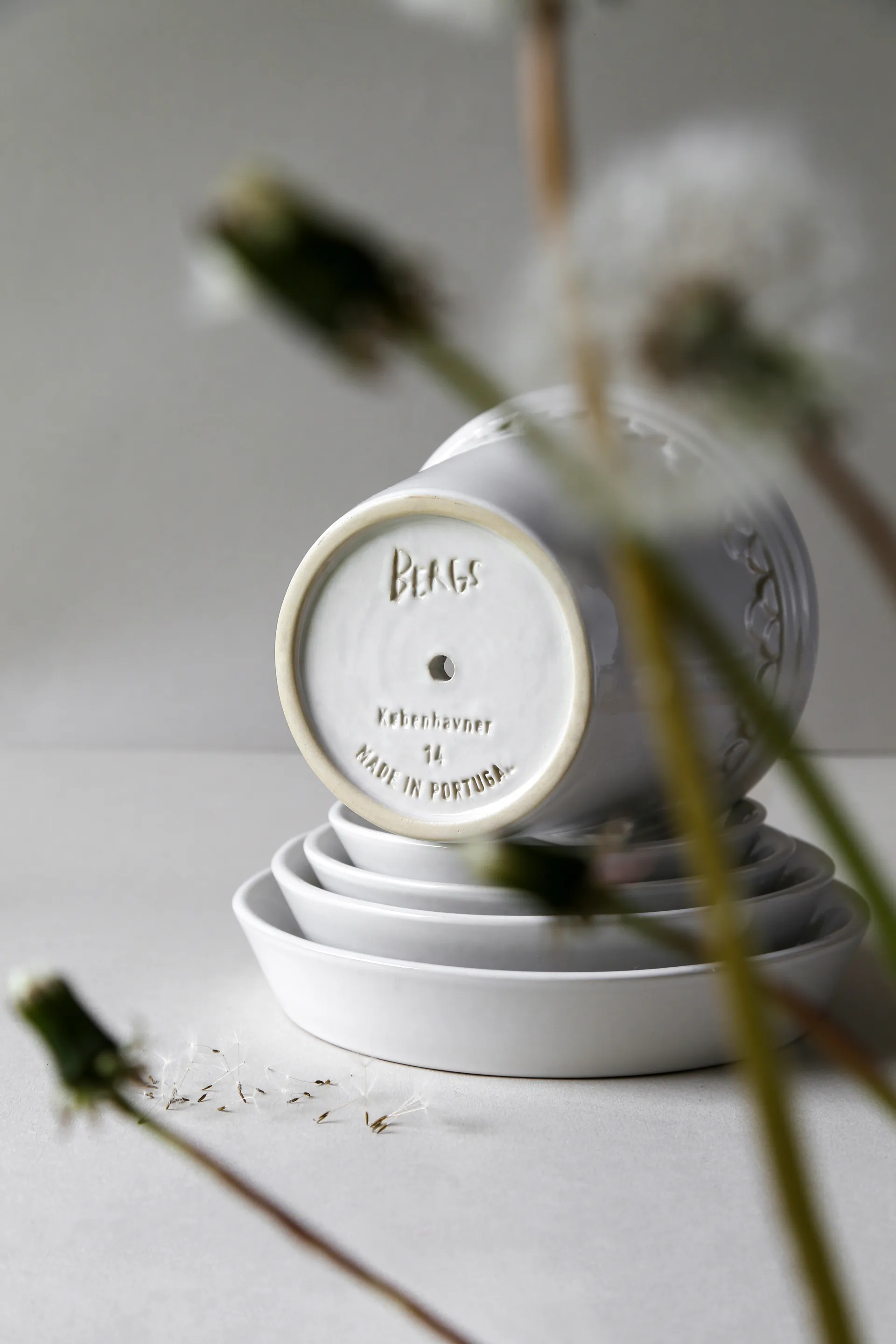 Københavner flower pot glazed Ø21 cm, Mineral white Bergs Potter