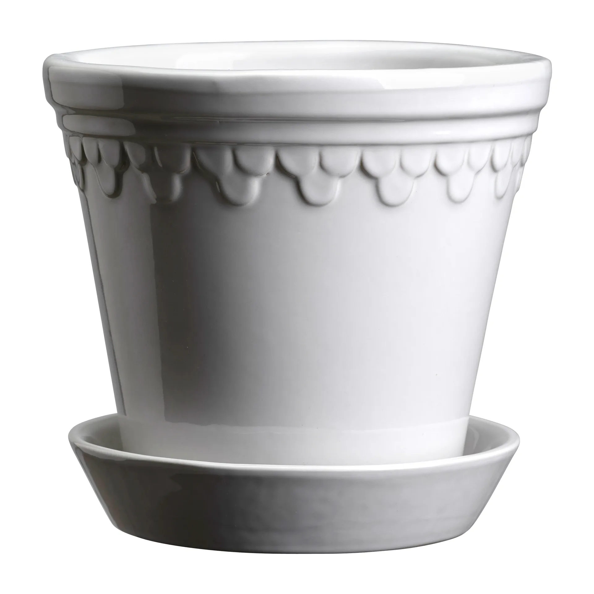 Københavner flower pot glazed Ø25 cm, Mineral white Bergs Potter