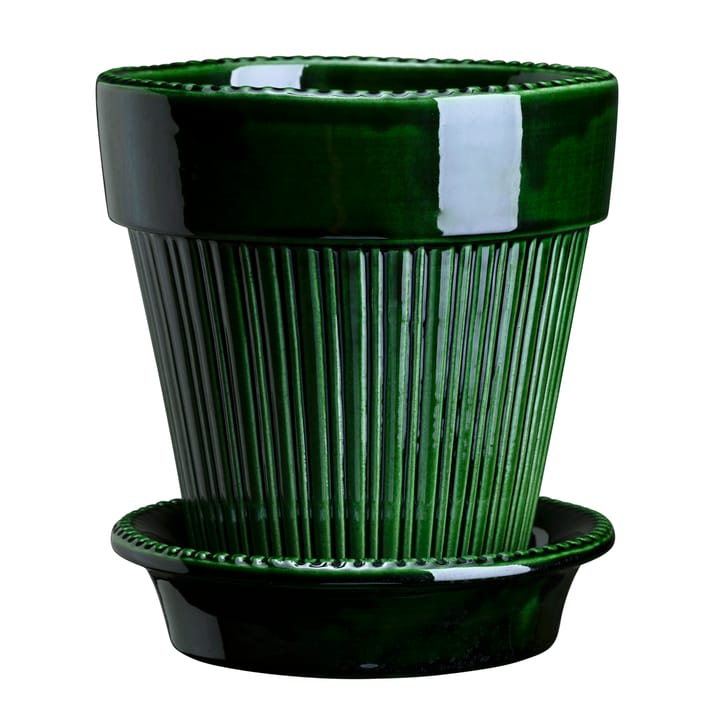 Simona flower pot glazed Ø16 cm - Green - Bergs Potter